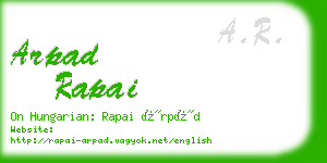 arpad rapai business card